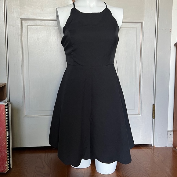 Brand New LULUS Little Black Dress with Scalloped Hem; New with tags - Picture 1 of 7